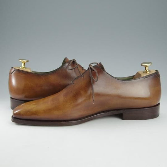 極美品★(仏)ベルルッティ SIZE 8【現行定価25万円以上★アレッサンドロ/ALESSANDRO】ヴェネチアレザー/ホールカット/茶/Berluti★i182