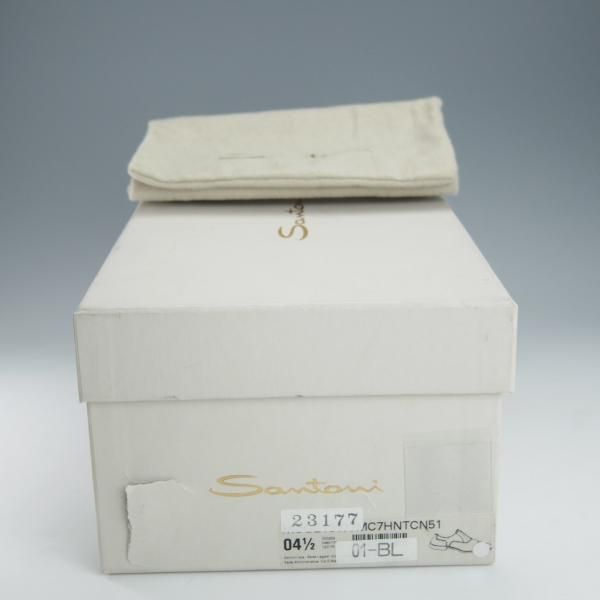 極上★(伊)サントーニ SIZE 4.5【上級★グッドイヤーウェルテッド製法/13177】ストレートチップ/カーフ/黒/メンズ/Santoni★i184