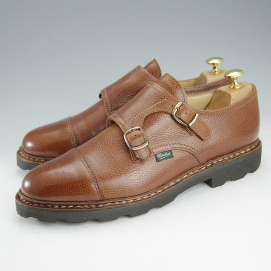 ほぼ試着程度★パラブーツ SIZE 8.5【現行定価￥74,800-★ウィリアム/WILLIAM】ダブルモンク/シボ革/MARRON/マロン/茶/Paraboot★i185