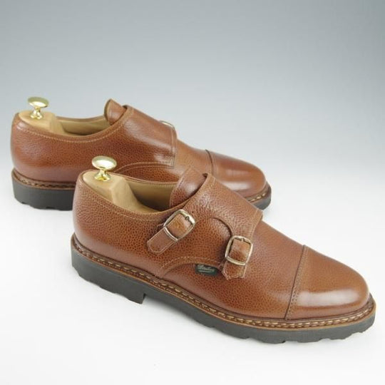 ほぼ試着程度★パラブーツ SIZE 8.5【現行定価￥74,800-★ウィリアム/WILLIAM】ダブルモンク/シボ革/MARRON/マロン/茶/Paraboot★i185