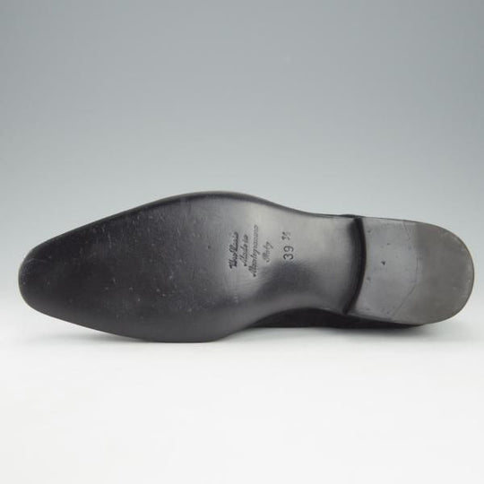 ほぼ試着程度★(伊)Doucal's/デュカルス SIZE 39.5【バケッタ風スエード★ストレートチップ/黒】メンズ★i186