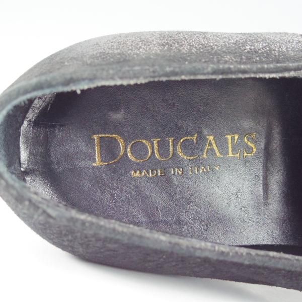 ほぼ試着程度★(伊)Doucal's/デュカルス SIZE 39.5【バケッタ風スエード★ストレートチップ/黒】メンズ★i186