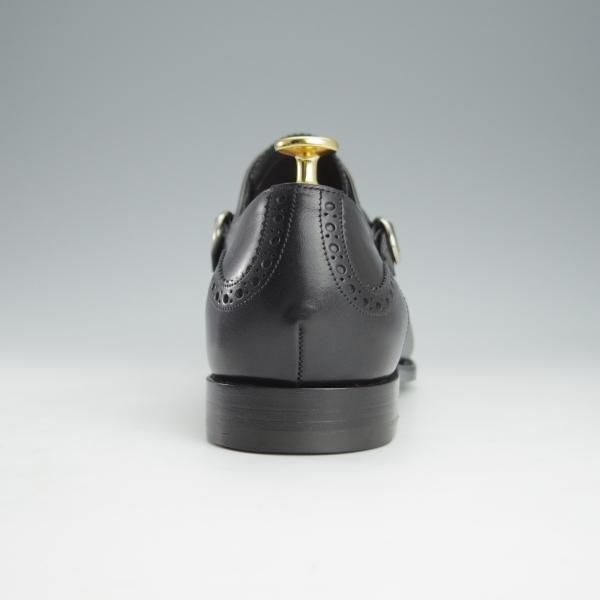 未使用★(英国製)BARKER BLACK/バーカーブラック US8【定価￥105,840-★2019年BEAMS取扱/MOTTO/モンクストラップ】HARRINGTON/黒★i187