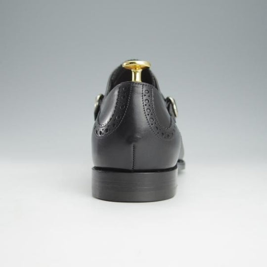 未使用★(英国製)BARKER BLACK/バーカーブラック US8【定価￥105,840-★2019年BEAMS取扱/MOTTO/モンクストラップ】HARRINGTON/黒★i187