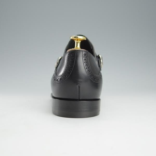 未使用★(英国製)BARKER BLACK/バーカーブラック US8【定価￥105,840-★2019年BEAMS取扱/MOTTO/モンクストラップ】HARRINGTON/黒★i187