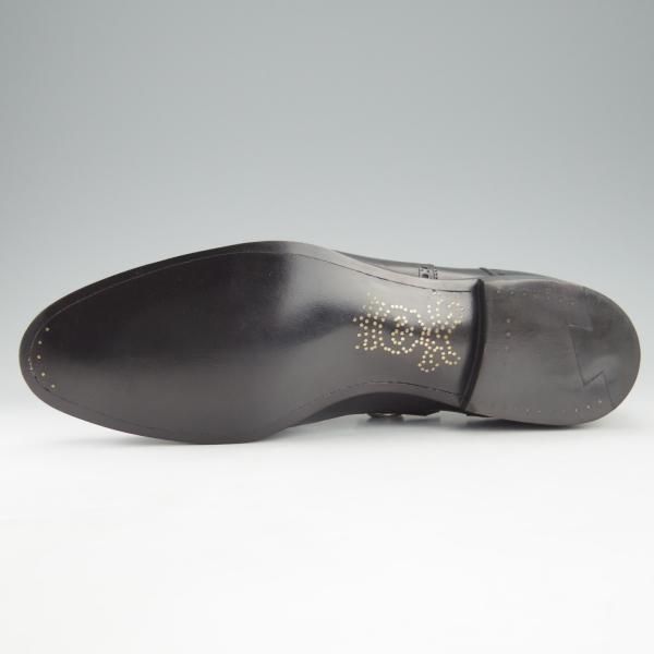 未使用★(英国製)BARKER BLACK/バーカーブラック US8【定価￥105,840-★2019年BEAMS取扱/MOTTO/モンクストラップ】HARRINGTON/黒★i187