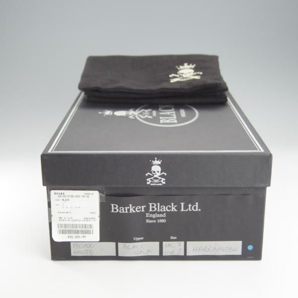 未使用★(英国製)BARKER BLACK/バーカーブラック US8【定価￥105,840-★2019年BEAMS取扱/MOTTO/モンクストラップ】HARRINGTON/黒★i187