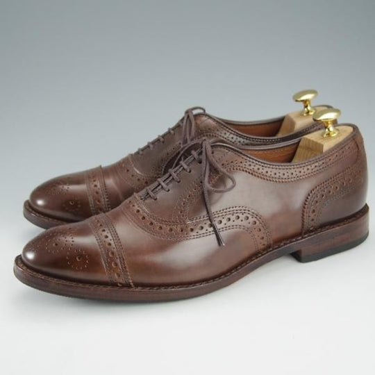 極美品★(米)アレンエドモンズ 8D【定価￥75,900-★Strand/ストランド】セミブローグ/カーフ/CIGAR/茶/メンズ/ALLEN EDMONDS★i188