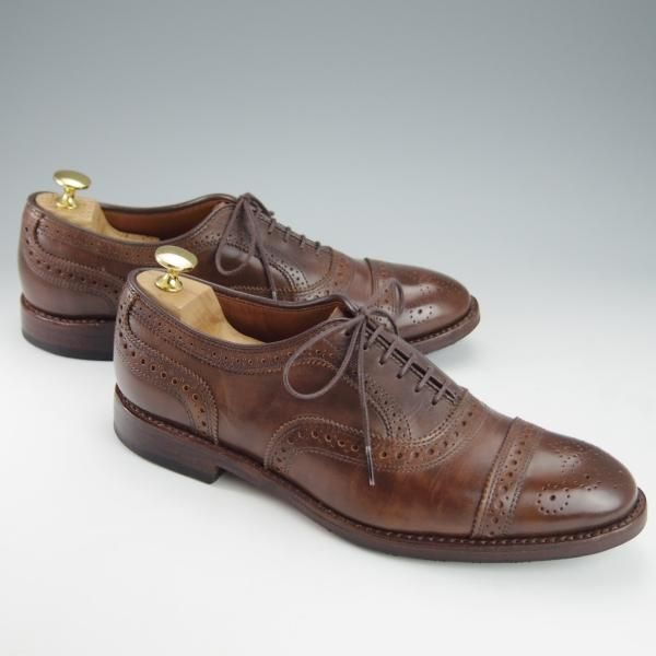 極美品★(米)アレンエドモンズ 8D【定価￥75,900-★Strand/ストランド】セミブローグ/カーフ/CIGAR/茶/メンズ/ALLEN EDMONDS★i188