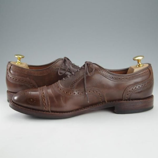 極美品★(米)アレンエドモンズ 8D【定価￥75,900-★Strand/ストランド】セミブローグ/カーフ/CIGAR/茶/メンズ/ALLEN EDMONDS★i188
