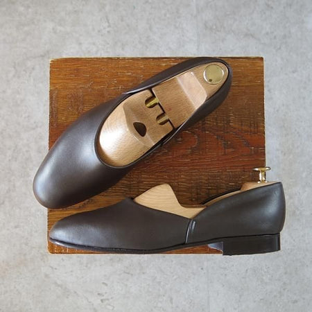 極美品★トリッカーズ SIZE 7【定価￥50,600-★ルームシューズ/STIRLING】スターリン/スリッポン/カーフ/濃茶/メンズ/Tricker's★i189