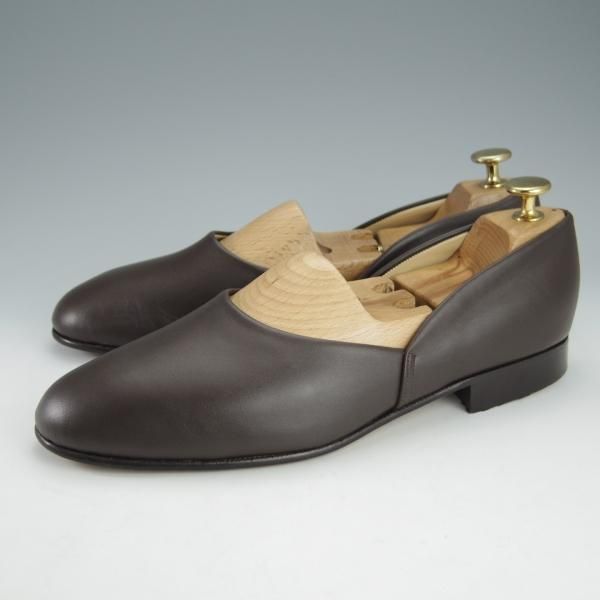 極美品★トリッカーズ SIZE 7【定価￥50,600-★ルームシューズ/STIRLING】スターリン/スリッポン/カーフ/濃茶/メンズ/Tricker's★i189