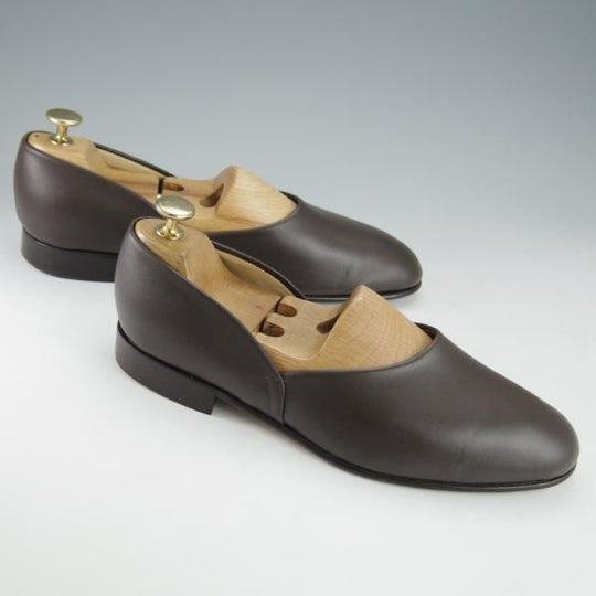 極美品★トリッカーズ SIZE 7【定価￥50,600-★ルームシューズ/STIRLING】スターリン/スリッポン/カーフ/濃茶/メンズ/Tricker's★i189