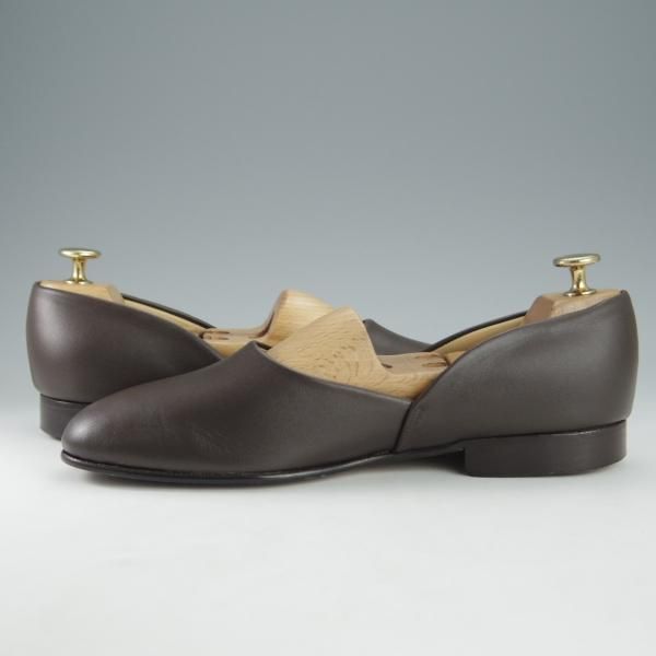 極美品★トリッカーズ SIZE 7【定価￥50,600-★ルームシューズ/STIRLING】スターリン/スリッポン/カーフ/濃茶/メンズ/Tricker's★i189