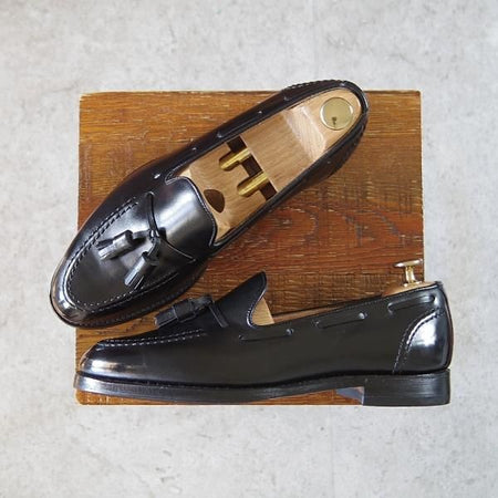 極上★(英)チーニー 6F【定価￥78,100-★HARRY/ハリー/214ラスト】タッセルローファー/カーフ/黒/メンズ/CHEANEY★i191