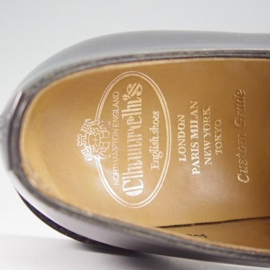 極上★チャーチ 70F/UK7【モデル定価￥125,400-★WOODBRIDGE/81ラスト】ポリッシュドバインダーカーフ/黒/メンズ/Church's★i192