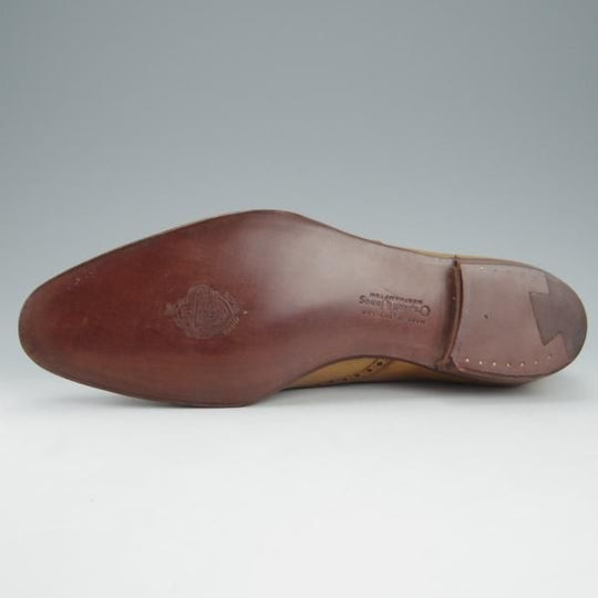 未使用★クロケット&ジョーンズ 7.5E【ハンドグレードライン★FOXTON/フルブローグ】カーフ/薄茶/メンズ/Crockett&Jones★i195