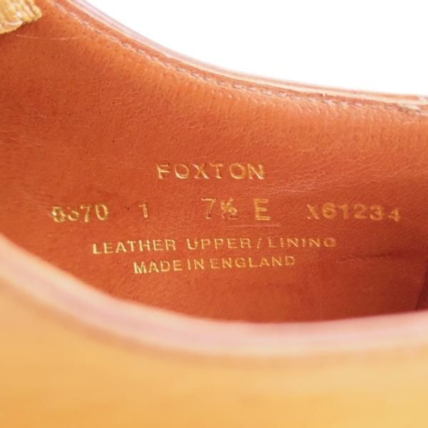 未使用★クロケット&ジョーンズ 7.5E【ハンドグレードライン★FOXTON/フルブローグ】カーフ/薄茶/メンズ/Crockett&Jones★i195