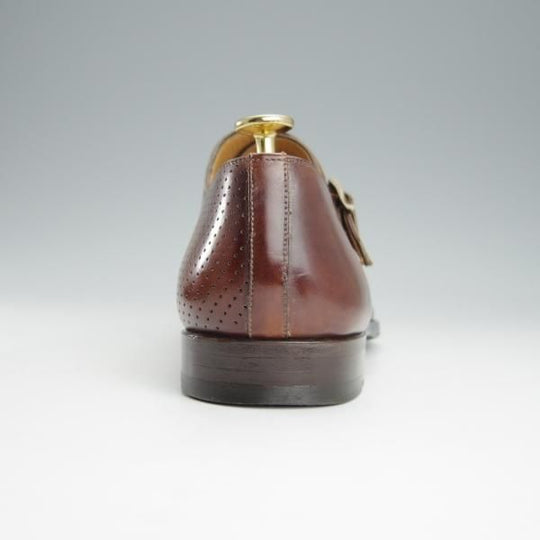 極美品★(スペイン製)マグナーニ SIZE 40【★ボロネーゼ製法/モンクストラップ/サイドモンク】23191/カーフ/茶/MAGNANNI★i200