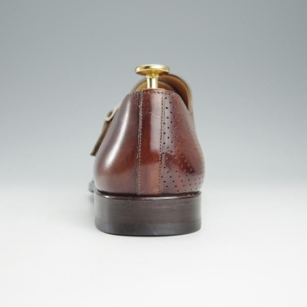 極美品★(スペイン製)マグナーニ SIZE 40【★ボロネーゼ製法/モンクストラップ/サイドモンク】23191/カーフ/茶/MAGNANNI★i200