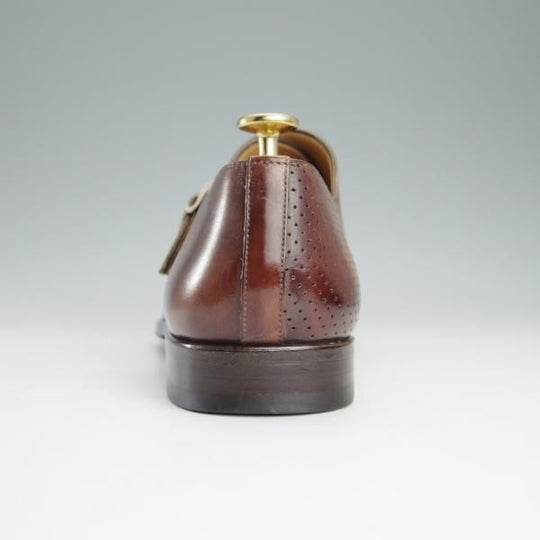 極美品★(スペイン製)マグナーニ SIZE 40【★ボロネーゼ製法/モンクストラップ/サイドモンク】23191/カーフ/茶/MAGNANNI★i200