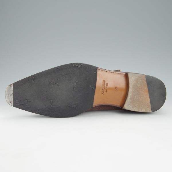 極美品★(スペイン製)マグナーニ SIZE 40【★ボロネーゼ製法/モンクストラップ/サイドモンク】23191/カーフ/茶/MAGNANNI★i200