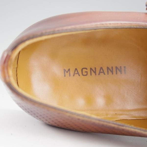 極美品★(スペイン製)マグナーニ SIZE 40【★ボロネーゼ製法/モンクストラップ/サイドモンク】23191/カーフ/茶/MAGNANNI★i200