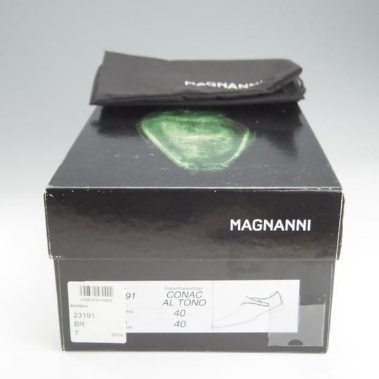 極美品★(スペイン製)マグナーニ SIZE 40【★ボロネーゼ製法/モンクストラップ/サイドモンク】23191/カーフ/茶/MAGNANNI★i200