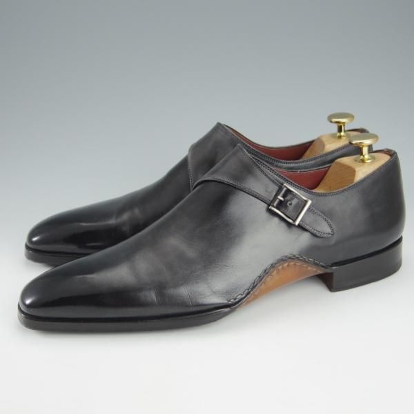 極美品★(スペイン製)マグナーニ SIZE 40【定価￥80,300-★オパンケ/ボロネーゼ製法】15141/サイドモンク/黒/MAGNANNI★i202