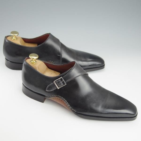 極美品★(スペイン製)マグナーニ SIZE 40【定価￥80,300-★オパンケ/ボロネーゼ製法】15141/サイドモンク/黒/MAGNANNI★i202