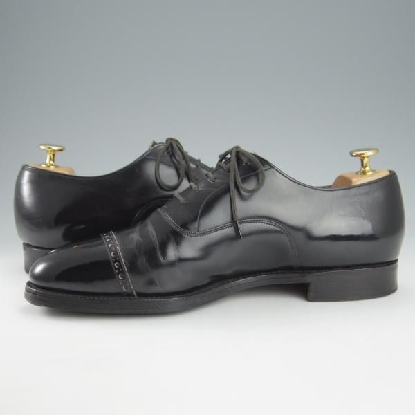 ★チャーチ 75F/UK7.5【旧チャーチ★ブックバインダーカーフ/3都市ロゴ】84ラスト/Barcroft/パンチドキャップトゥ/黒/Church's★i203