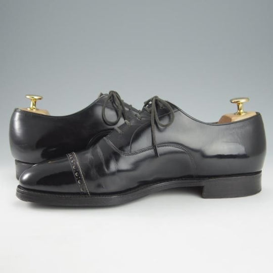 ★チャーチ 75F/UK7.5【旧チャーチ★ブックバインダーカーフ/3都市ロゴ】84ラスト/Barcroft/パンチドキャップトゥ/黒/Church's★i203