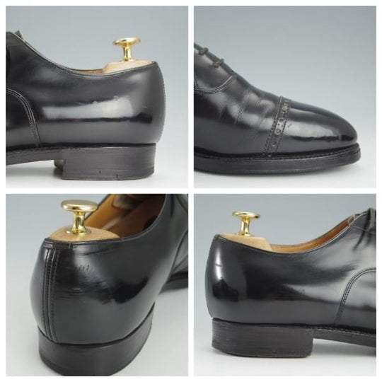 ★チャーチ 75F/UK7.5【旧チャーチ★ブックバインダーカーフ/3都市ロゴ】84ラスト/Barcroft/パンチドキャップトゥ/黒/Church's★i203