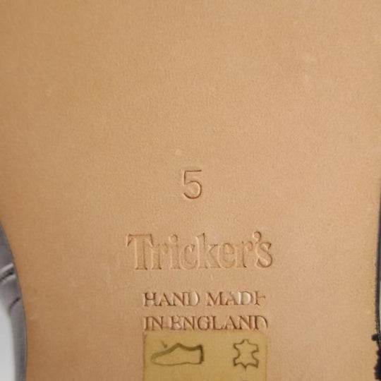 未使用★トリッカーズ SIZE 5【定価￥50,600-★ルームシューズ/STIRLING】スターリン/スリッポン/カーフ/黒/メンズ/Tricker's★i204