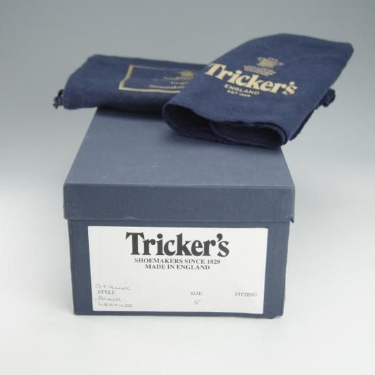 未使用★トリッカーズ SIZE 5【定価￥50,600-★ルームシューズ/STIRLING】スターリン/スリッポン/カーフ/黒/メンズ/Tricker's★i204