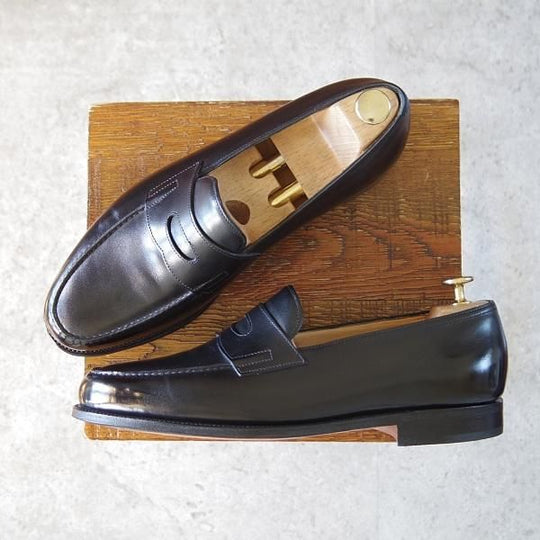 未使用★ジョンロブ 8E【現行定価￥231,000-★ロペス/LOPEZ】4395ラスト/コインローファー/カーフ/黒/メンズ/JOHN LOBB★i205