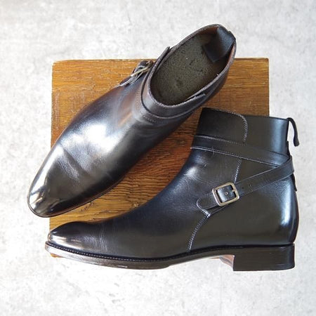 極美品★(スペイン製)CARMINA/カルミナ SIZE 7【定価￥83,600-★ジョッパーブーツ/80106】DEIAラスト/ボックスカーフ/黒/メンズ★i209