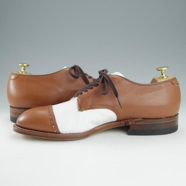 未使用★オールデン 8.5D【貴重★モディファイドラスト/ユナイテッドアローズ別注】55906/パンチドキャップトゥ/茶×白/Alden★i211