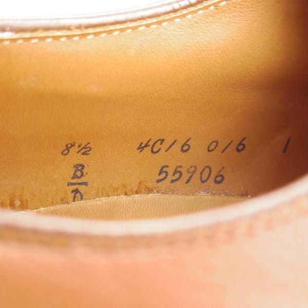 未使用★オールデン 8.5D【貴重★モディファイドラスト/ユナイテッドアローズ別注】55906/パンチドキャップトゥ/茶×白/Alden★i211