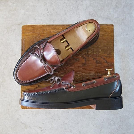 未使用★(米)YUKETEN/ユケテン 7.5C【定価￥118,800-★コードバン仕様/(米)ホーウィン社】705SP/モカシン/ローファー/黒×赤茶★i215