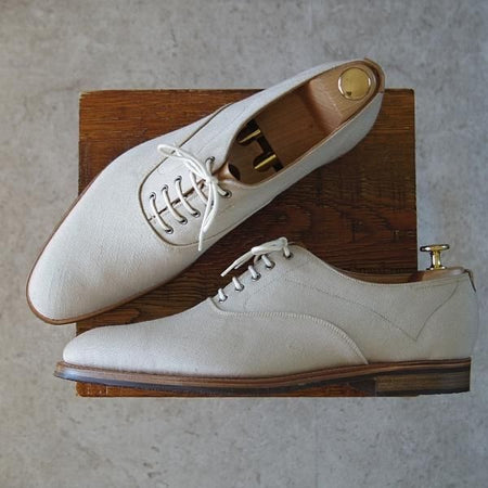 未使用★ジョンロブ 9E【貴重★キャンバス/MEDBOURNE】1105ラスト/プレーントゥ/薄茶/メンズ/JOHN LOBB★i217