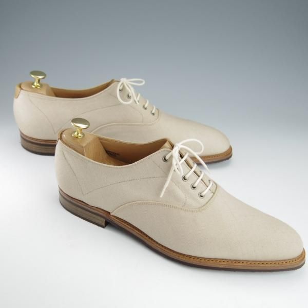 未使用★ジョンロブ 9E【貴重★キャンバス/MEDBOURNE】1105ラスト/プレーントゥ/薄茶/メンズ/JOHN LOBB★i217