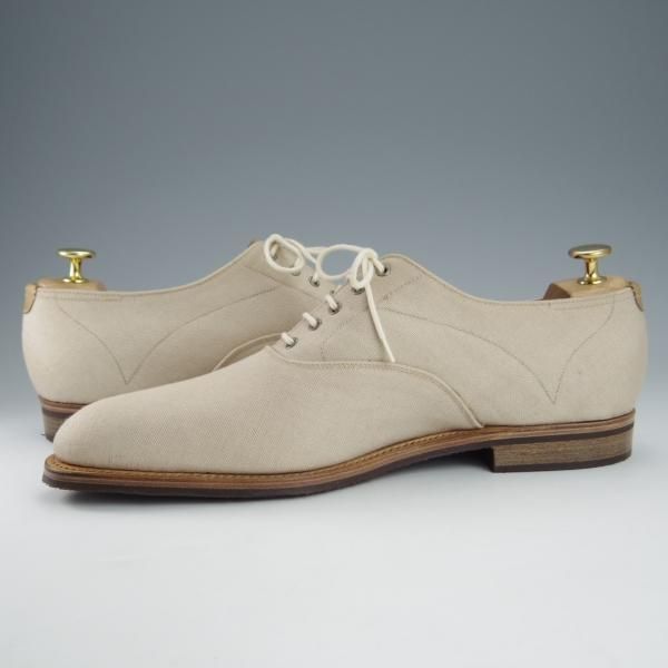 未使用★ジョンロブ 9E【貴重★キャンバス/MEDBOURNE】1105ラスト/プレーントゥ/薄茶/メンズ/JOHN LOBB★i217