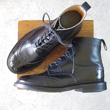 極上★トリッカーズ SIZE 8【定価￥104,500-★ダイナイトソール/STOW】ストウ/5634/カントリーブーツ/ボックスカーフ/黒/Tricker's★i224