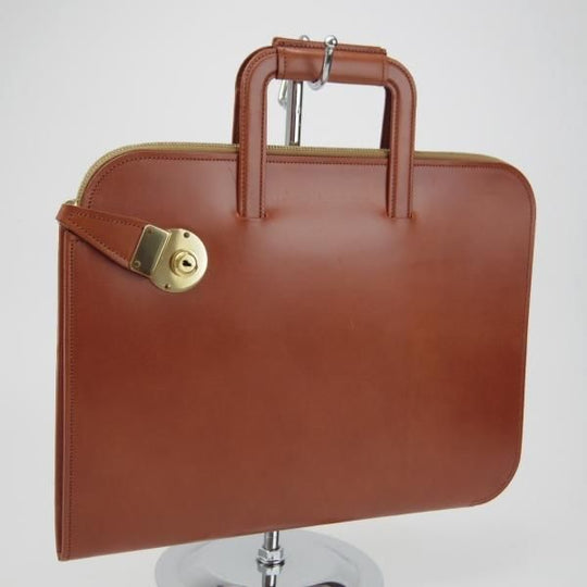 美品★(英)SIMPSON LONDON/シンプソン【定価￥126,500-★ブライドルレザー/ブリーフケース】バッグ/メンズ/ビジネス/茶/革/鞄★N5816