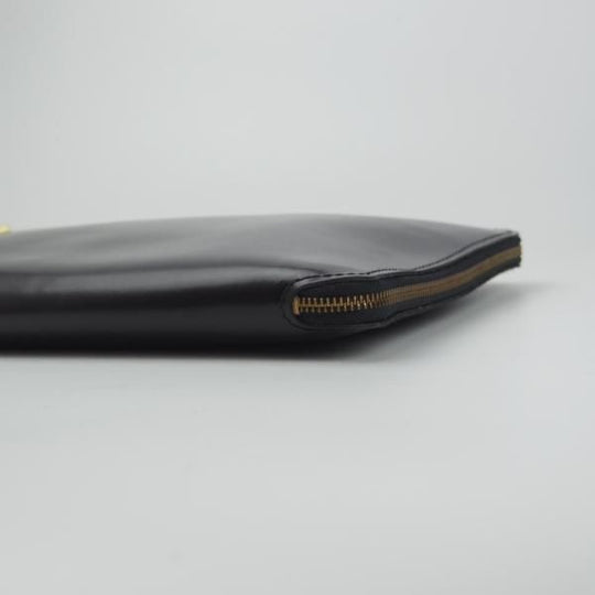 極美品★(英)パップワース/PAPWORTH【英国製★レザー/クラッチバッグ】ドキュメントケース/メンズ&レディース/バッグ/黒/革/鞄★N5817