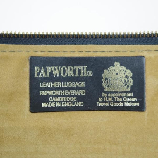 極美品★(英)パップワース/PAPWORTH【英国製★レザー/クラッチバッグ】ドキュメントケース/メンズ&レディース/バッグ/黒/革/鞄★N5817