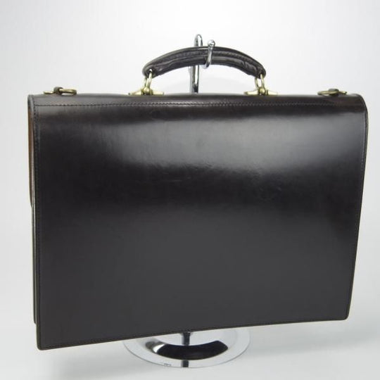極上★(英)W&H GIDDEN【貴重★シュナイダーブーツ買収前の製品/ブライドルレザー】ブリーフケース/ビジネス/バッグ/黒/鞄/WHギデン★N5819
