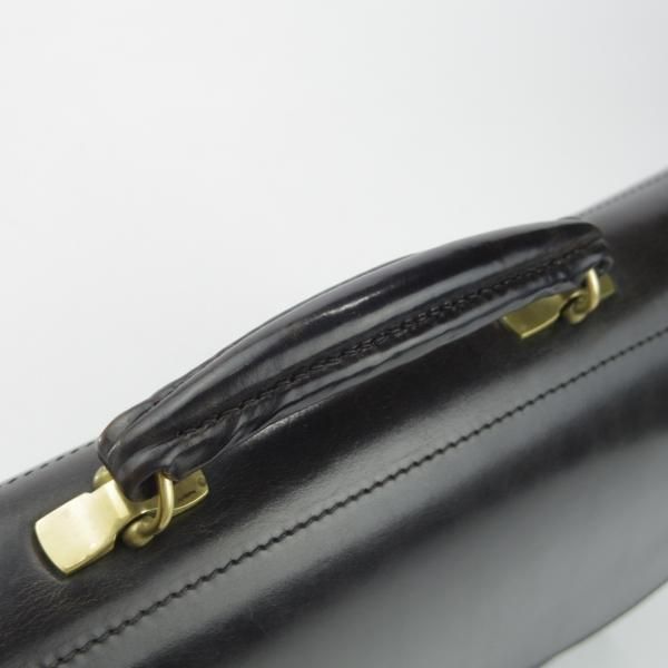 極上★(英)W&H GIDDEN【貴重★シュナイダーブーツ買収前の製品/ブライドルレザー】ブリーフケース/ビジネス/バッグ/黒/鞄/WHギデン★N5819