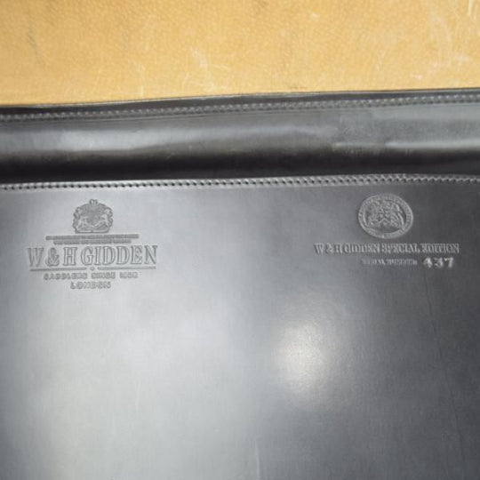 極上★(英)W&H GIDDEN【貴重★シュナイダーブーツ買収前の製品/ブライドルレザー】ブリーフケース/ビジネス/バッグ/黒/鞄/WHギデン★N5819